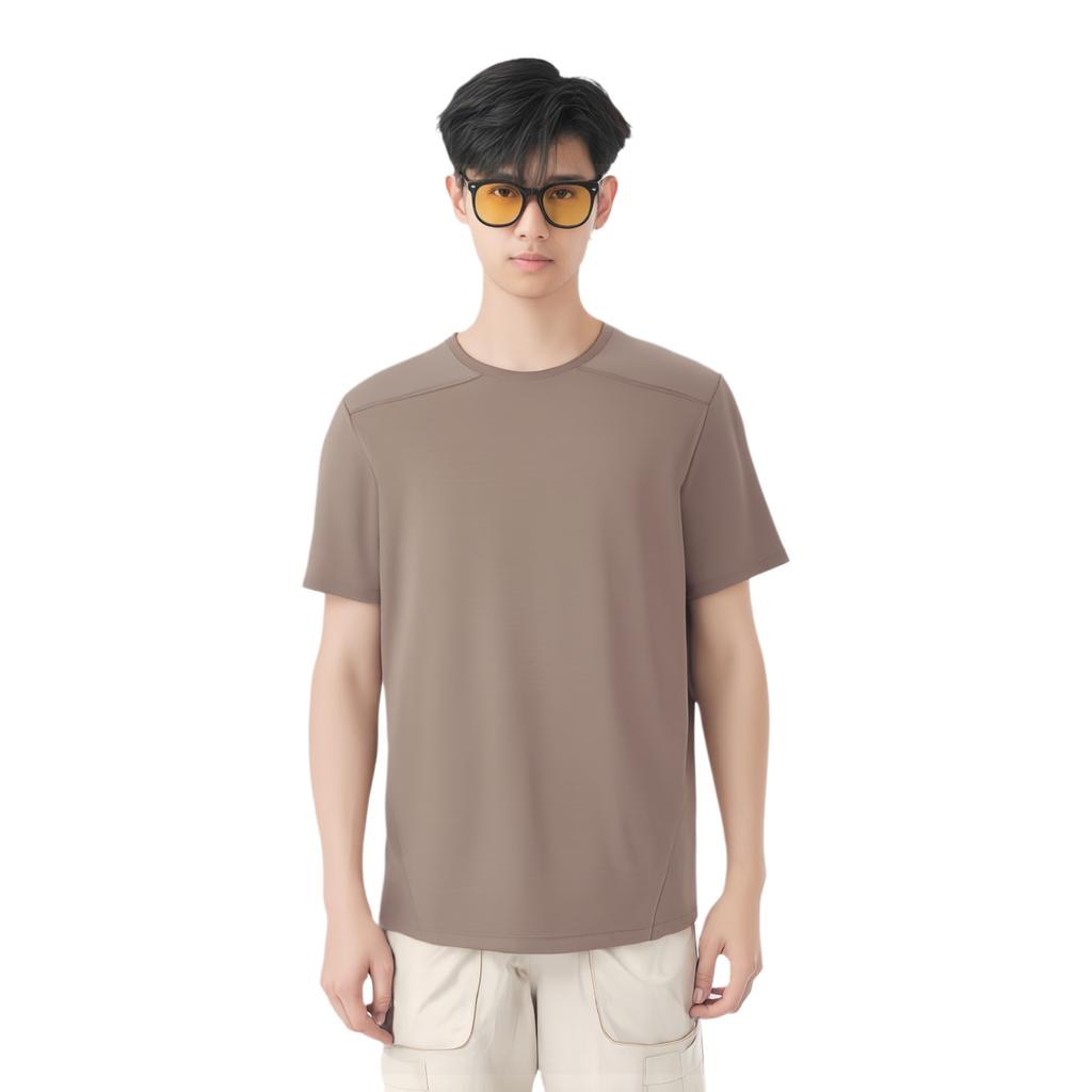 SALOMON Outline Logo Letter Crew Neck Breathable Short Sleeve T-Shirt Men Tops C26085