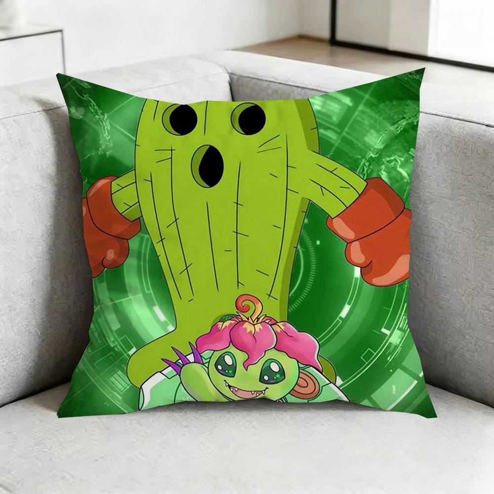 DigimonN AAnime Pillow Case Square DoubleSided Sofa Cushion Cover Bedroom Bedside Pillow Gift