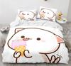 Peach Cat Bedding Quilt Cover Set 3Pcs Bedding Set Goma Cute Cats Duvet Cover Infantil Bedclothes Single Double Queen King Size