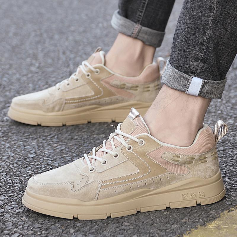 High Quality Brand Men's Oxford Shoes Thick Soled Wear-resistant Men's Leather Casual Shoes Lace Up Hiking Shoes Anti Slip