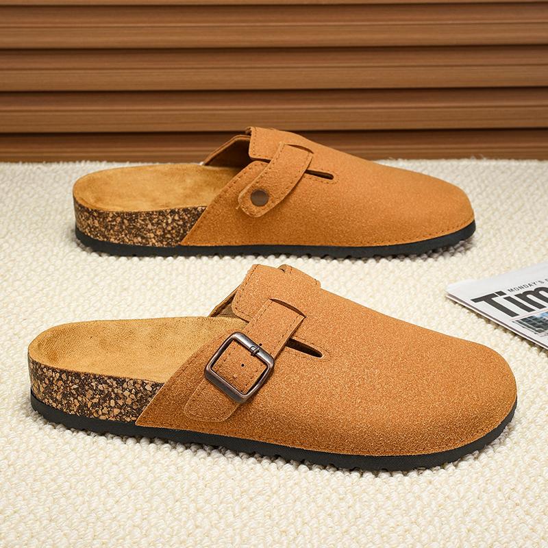 Shoes Fashion Men's Suede Mules Slippers New Women Clogs Cork Insole Sandals With Arch Support Outdoor Beach Slides Home Shoes