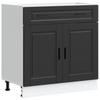 Vidaxl Base Kitchen Cabinet, Porto, Black, Wood-based Material