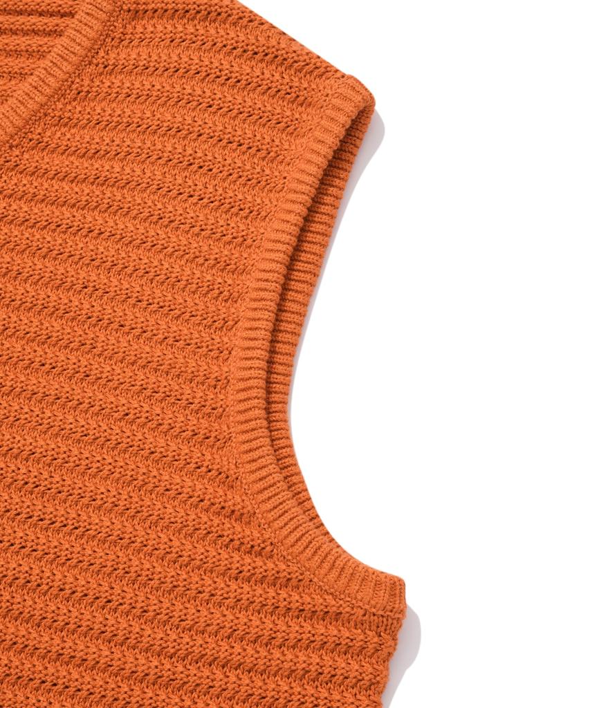 Covernat V-Neck Knit Vest Orange