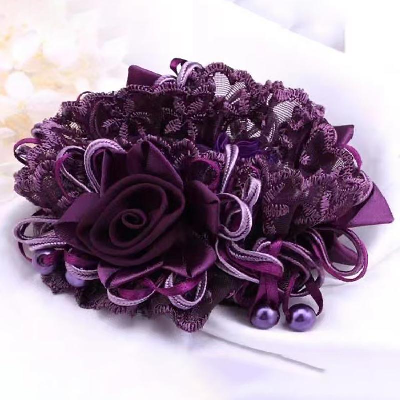 Korean Style Lace Big Head Flower Rubber Band Large Intestine Hair Band Updo Hair Elastics Girls Items Hair Ties