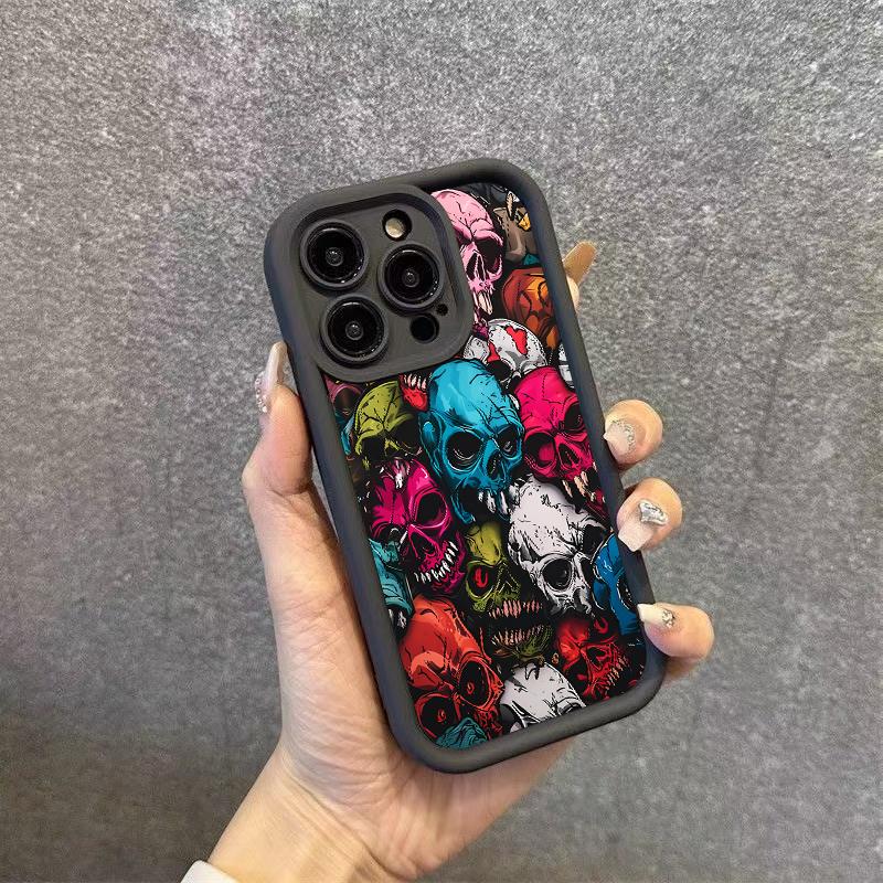 Fashionable Colorful Skull Pattern Phone Case For iPhone 17 16 15 14 13 12 11 Pro Max 17 Air 16E X XR XS 7 8 Plus Soft Cover