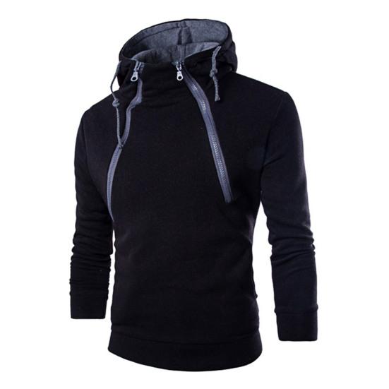 Erkek Kapüşonlu Sweatshirt Kontrast Renkler İpli Günlük Uzun Kollu Dar Kesim Kazak Sonbahar Kapüşonlu Günlük Giyim İçin