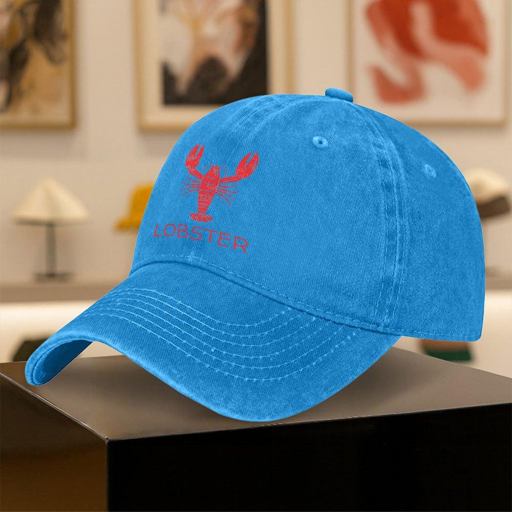 Classic Trendy Lobster Printed Baseball Cap for Unisex and Women Retro Duck Tongue Hat for Outings Camping Cycling