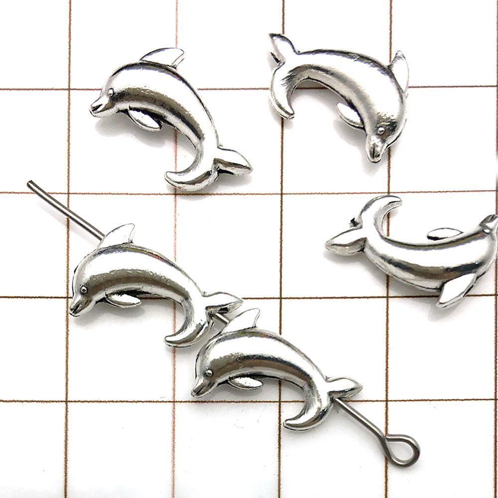 30-Piece Antique Silver Ocean-themed Spacer Beads & Charms Set for DIY Jewelry