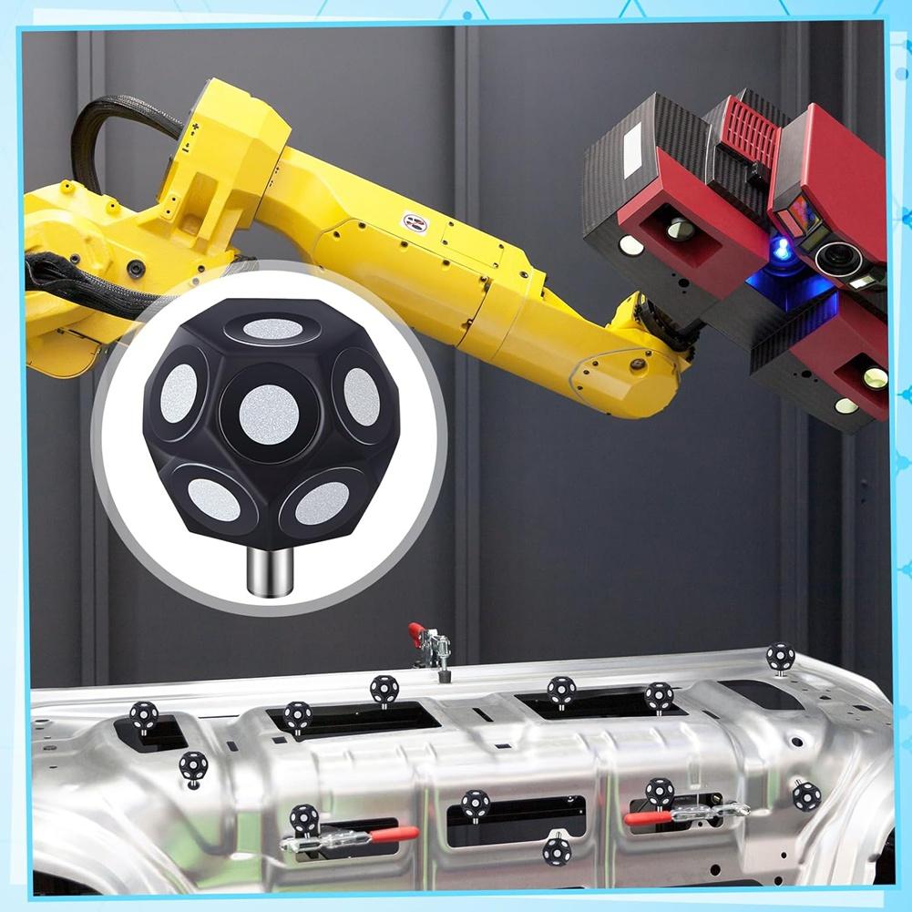 ABWR-Multi-Angle Marker Set Of 10 Pieces For 4 Sheets 200 Points 6.0 Mm 3D Scanner Markers Dot Stickers Turntable For 3D Scannin