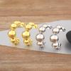 Nidin High Quality Round Beads Copper Charm Drop Earrings For Women Girl Birthday Party Ear Jewelry Accessories Fashionable Gift