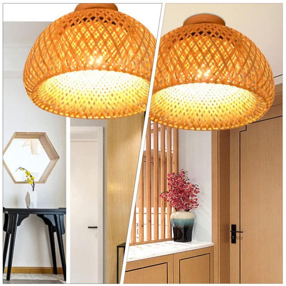 30 Lampada a sospensione in vimini di rattan, paralume per lampada da soffitto, decorazione per la casa, lampadario sospeso in legno di bambù