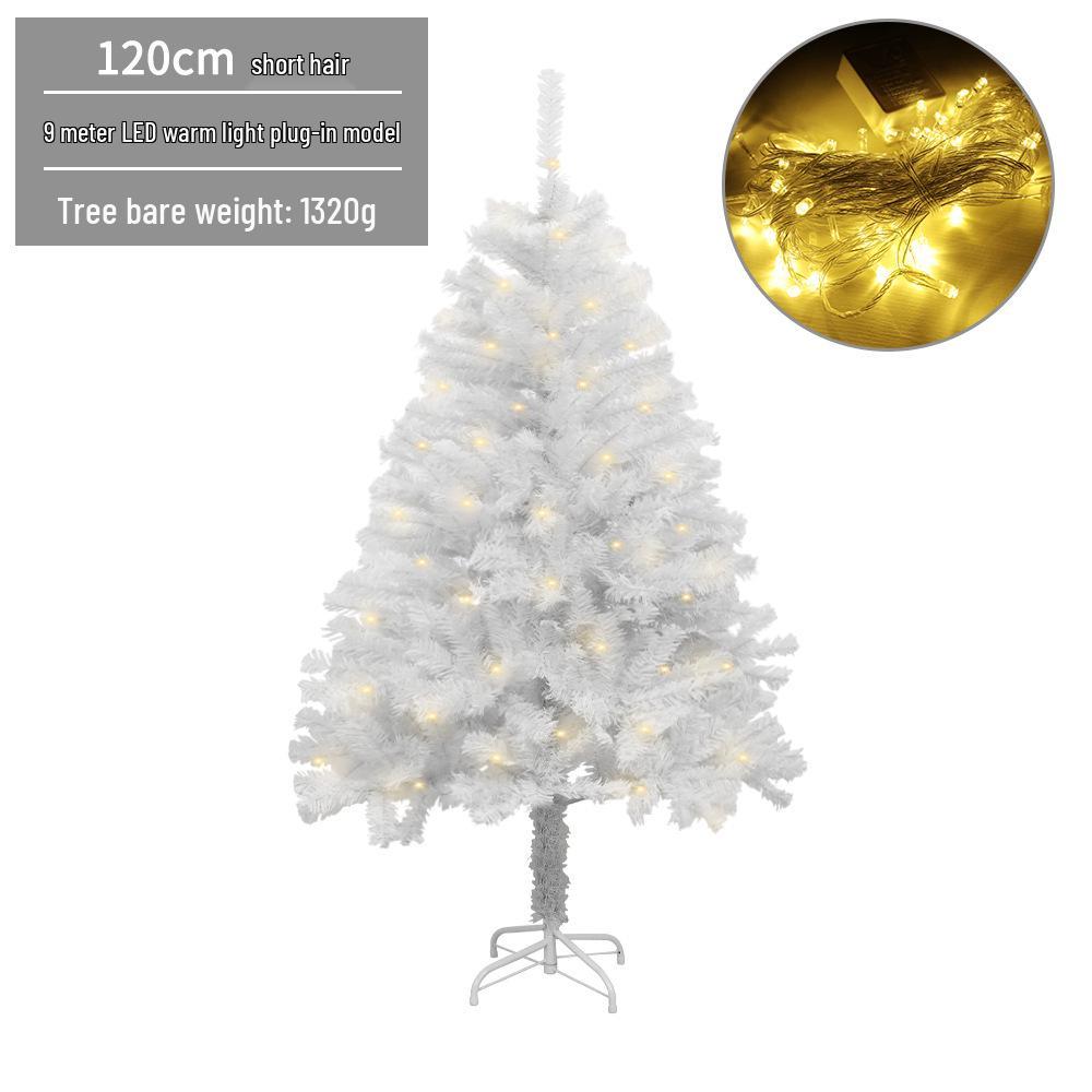 LED Luminous White Christmas Tree with Encrypted PVC and Bullet Head Design