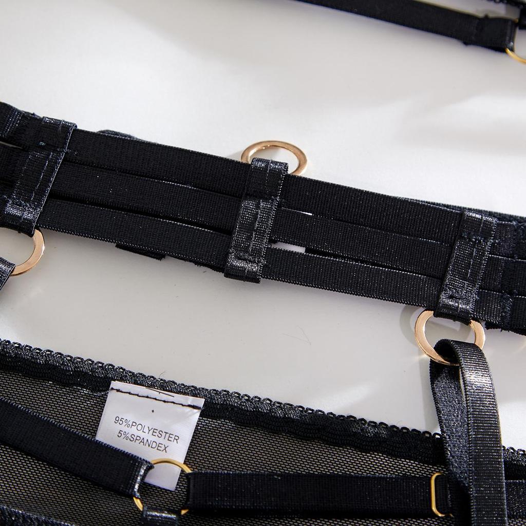 Spring/Summer Lace Lingerie Set: Complex Craft Hollowed-Out Mesh, Sexy Four-Piece Collection - Women 2231