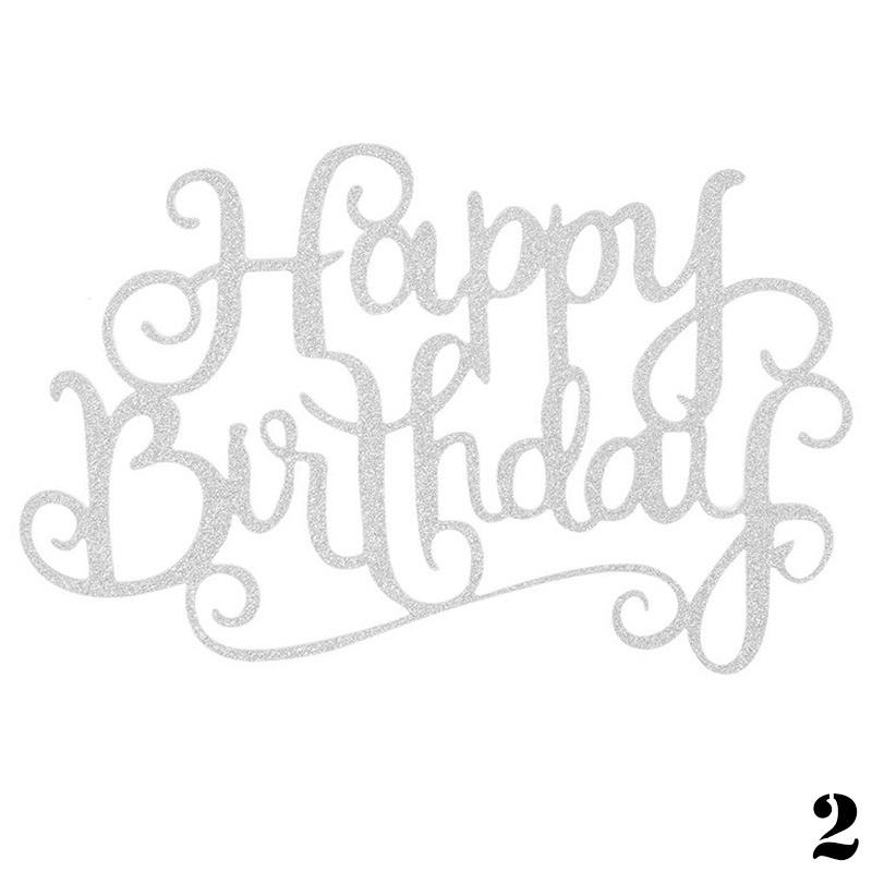 Happy Birthday Candle Party Cake Topper Supplies Decoration Gold &Silver Set