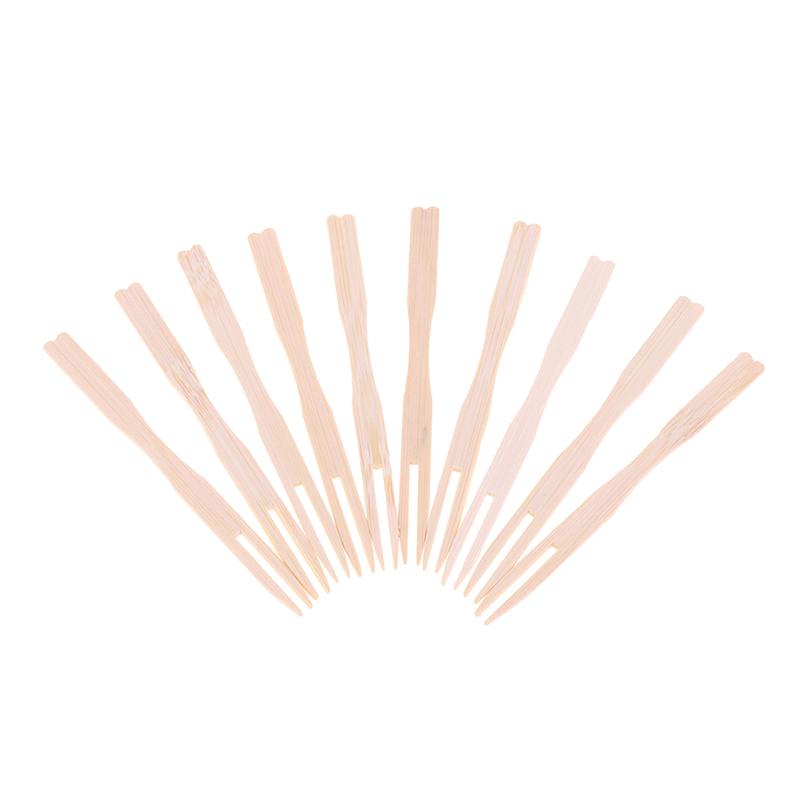 80/100PCS Disposable Catering Forks Fruit Stick Finger Food Pick Aperitif Picks Cute Dessert Party Fork Lunch