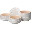 Le Creuset Hittebestendige Container Stapelbare Ramekin Set Wit Glans Koudbestendig Magnetron Oven Compatibel Huwelijksviering Jubileum Bruids