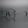 TR90 Metal Square Frame Spectacle Retro Double Beams Eyeglasses Frames Blue Light Blocked Computer Eyewear Unisex