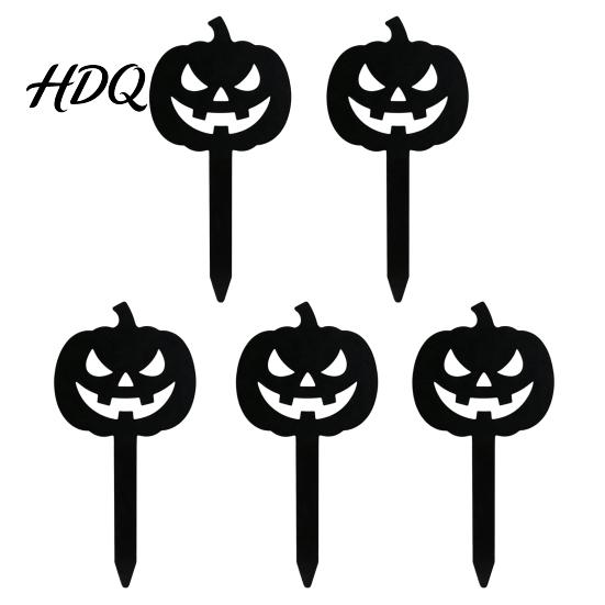 Witch Hat Flower Pot Decor 5Pcs Halloween Planter Stakes Acrylic Garden Sign for Outdoor Yard Lawn Backyard Indoor Potted Plant Accessories