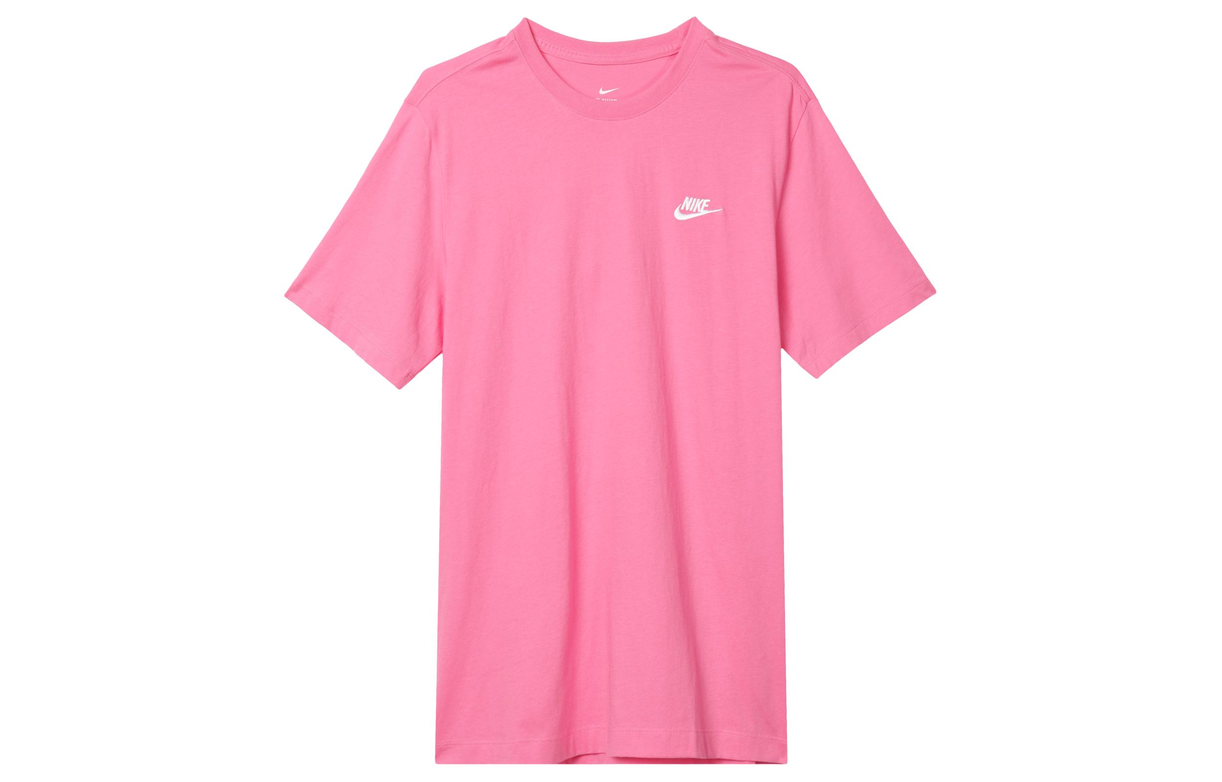 Nike T Shirts Men s Pink Crew Neck Moderate Straight Fit AR4997-684 S
