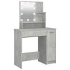 Makeup Table with LED Lighting Concrete Grey 86.5 x 35 x 136 cm