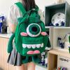 Women's Cute Four-Legged Monster Canvas Backpack - Fashionable, Large Capacity for Travel and School.