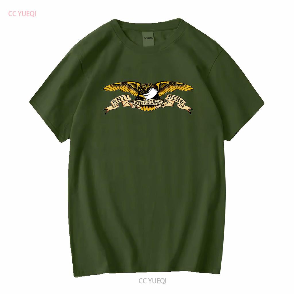 Anti Hero EAGLE LOGO Skateboard T Shirt GOLD Vintage Washed Comfortable Versatile Soft Stylish Streetwear Slightly Fashion