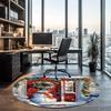 Christmas Printed Round Rug Carpet Chair Rug Area Rug Entryway Doormats,for Office Chair Living Room Bedroom Kitchen Room.