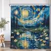 Rideau de douche Art Forêt Fantastique Lumière Polaire Papillon Psychédélique Sorcière Magique Nuit Lune Décor de Salle de Bain Rideau de Bain en Polyester