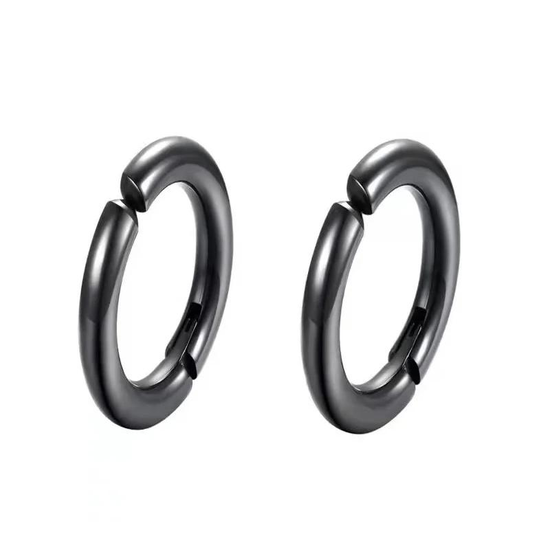 1 Pair Stainless Steel Magnetic Non-piercing CZ Stud Earrings Unisex Punk Hoop Earring Ear Clips For Men Women
