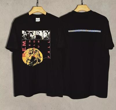 Maglietta vintage R.E.M REM band Tour australiano verde 1989 Doppia stampa Tutte le taglie