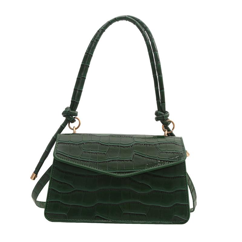 

Маленька квадратна жіноча сумка з кам’яним візерунком цукеркового кольору весна 2024 в іноземному стилі, нова модна портативна сумка через плече зелений