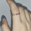 Japanese Rainbow Zircon Ring Women'S Retro Light Luxury Inlay Niche Design Tide Princess Simple Open Ring