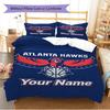 Name Custom Atlanta hawks Logo Pattern Bedding Set Quilt Cover Pillowcase Home Decor Gift (1 * duvet cover + 2 * pillowcase, without core)