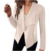 Women S Solid Suede Blazer Coat Long Sleeve Casual Style