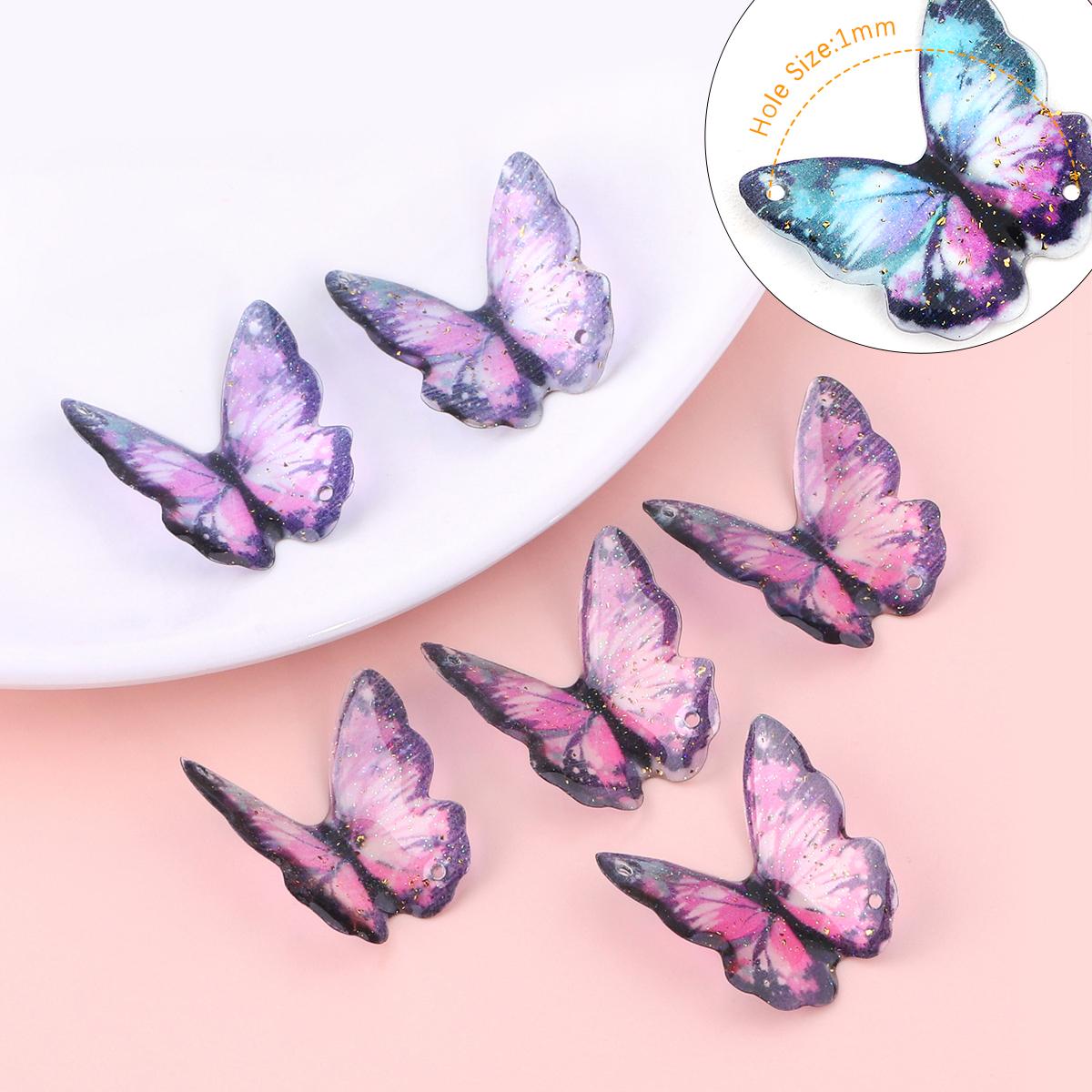 

2 шт. 21*22 ​​мм, смоляные подвески в виде масляных бабочек для изготовления ювелирных изделий, браслет, ожерелье, серьги about 21*22mm