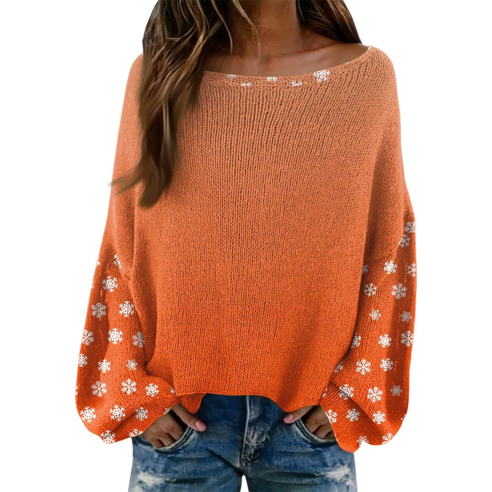 

Women s Fashion Long Sleeved Elegant Sweater Top XL шафрановий
