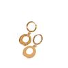 Gold-Plated Textured Stainless Steel Round Earrings, High-End Light Luxury, Versatile Jewelry for Women