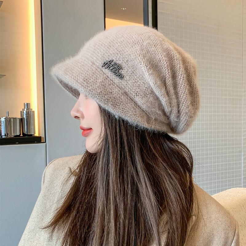 Fashion Winter Hat Real Rabbit Fur Winter Knitted Hats For Women Winter Warm Beanie Hats Women Solid Adult Cover Head Cap