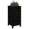 Plant Pot Black 40x40x78 Cm Solid Pine Wood
