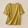 Women's Summer Loose-Fit Literary Vintage Short-Sleeve Top Embroidered Crew Neck Pullover T-Shirt