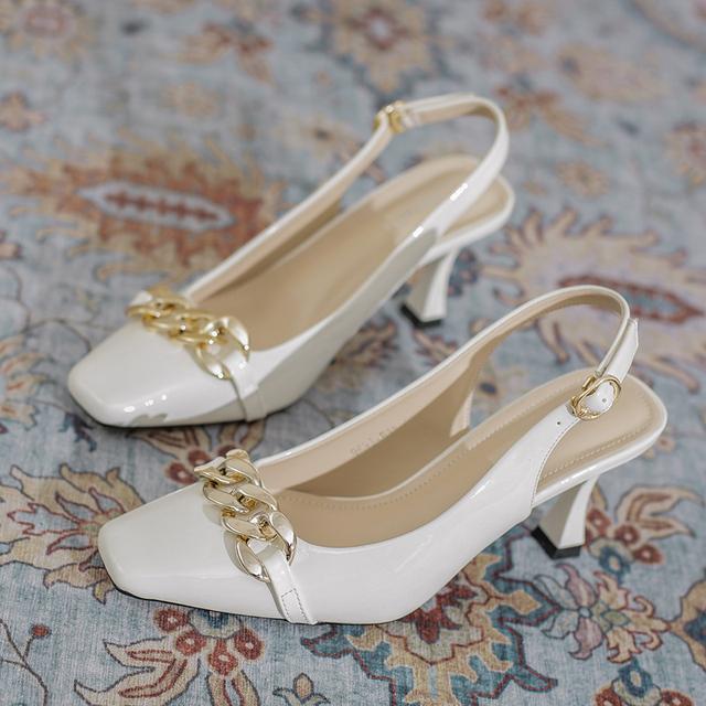 

Летние роскошные женские белые босоножки телесного цвета на высоком каблуке 7,5 см. Дизайнерские сандалии с квадратным носком и пяткой на пятке. Женская обувь для свадебной вечеринки. 6