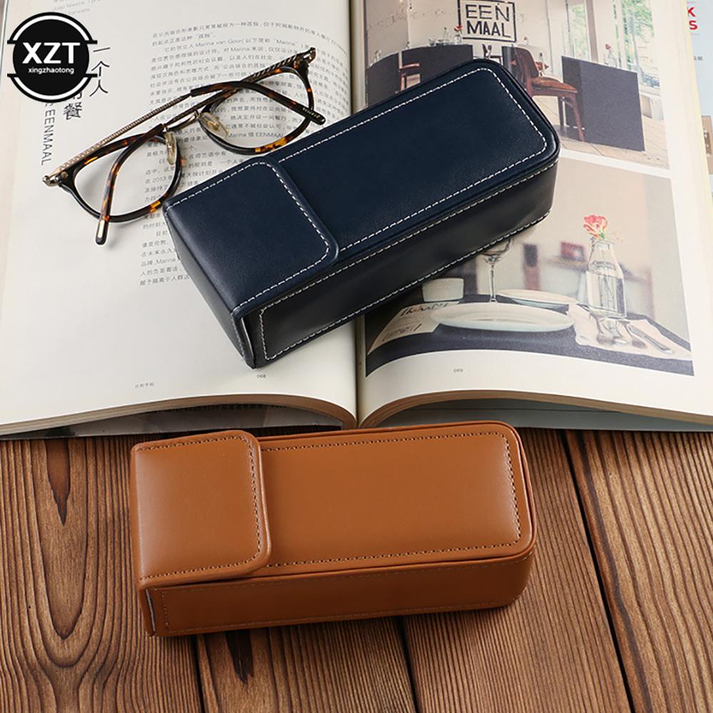 Multi-function Large Capacity Soft Leather Flap Glasses Case Myopia Glasses Sunglasses Box Portable Travel Glasses Storage Box