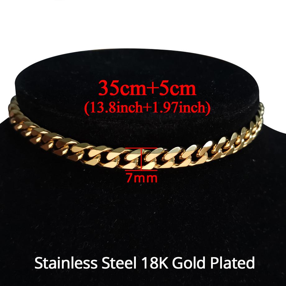 Gold Color Stainless Steel Choker Necklace Women Hip-hop Punk Short Box Link Neck Chains for Women Jewelry Collares De Moda 2019