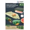 Les Trésors De Lily [A2888] - Set of 3 Green 'Beeswax' Food Wraps - 20x20, 20x30 and 35x35 Cm (reusable)