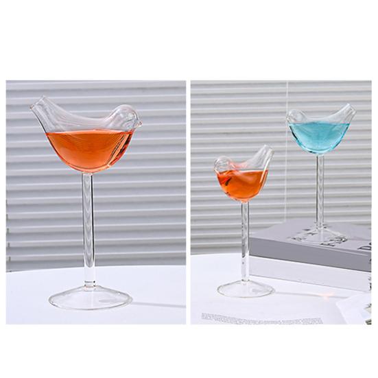 Bird Cocktail Glass, 150ml Novelty Shaped Wine Stemware, Creative Coupe Glass for Bar Party, Gift for Women Bird Lovers