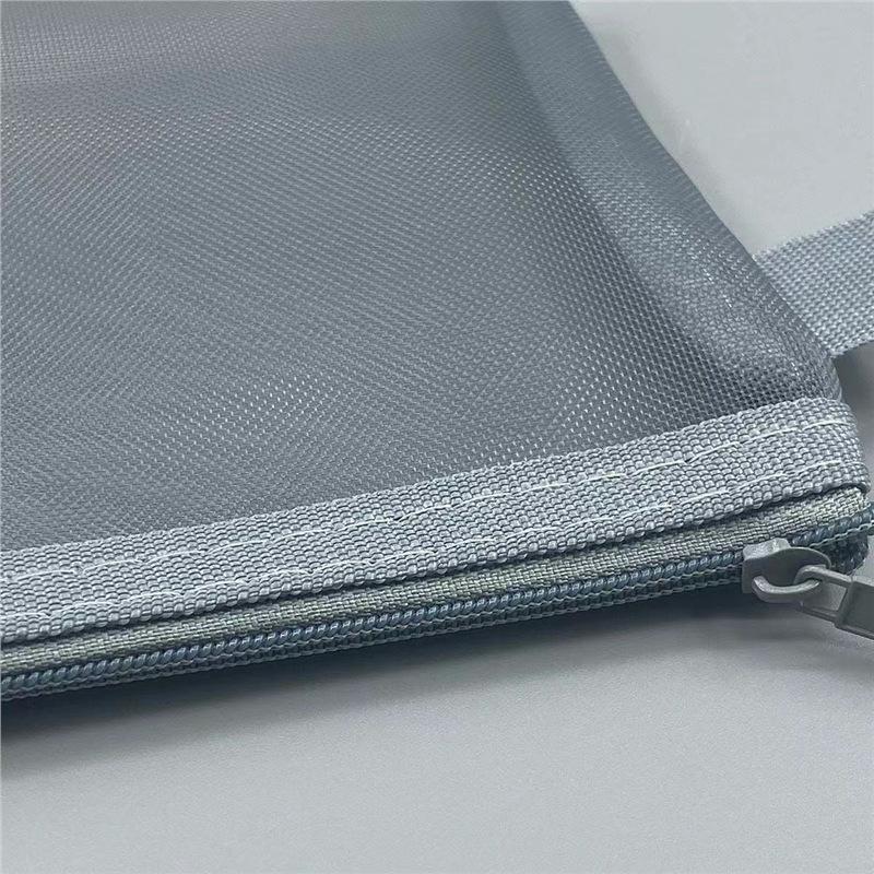 Pacote com 3 Estojos de Lápis de Malha Transparente Bolsa de Armazenamento de Grande Capacidade Estojo com Zíper de Nylon Material de Escritório e Escolar