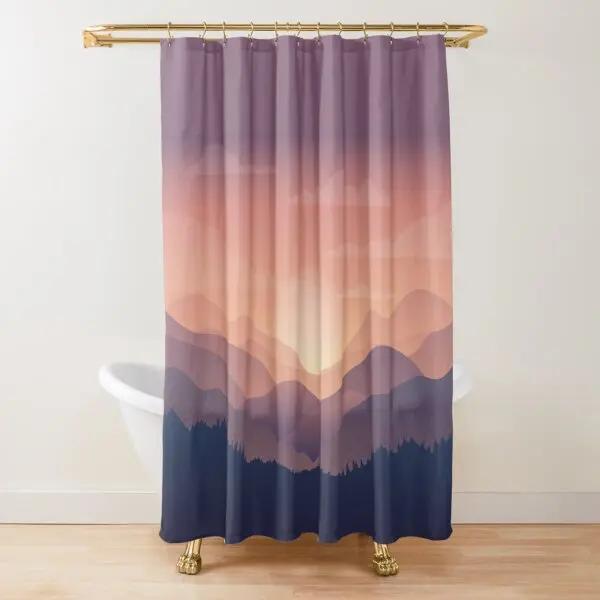 Mountain Shower Curtain Starry Night Shower Curtain Moon Shower Curtain,Lake Stars Nature Landscape Art Bathroom Curtains