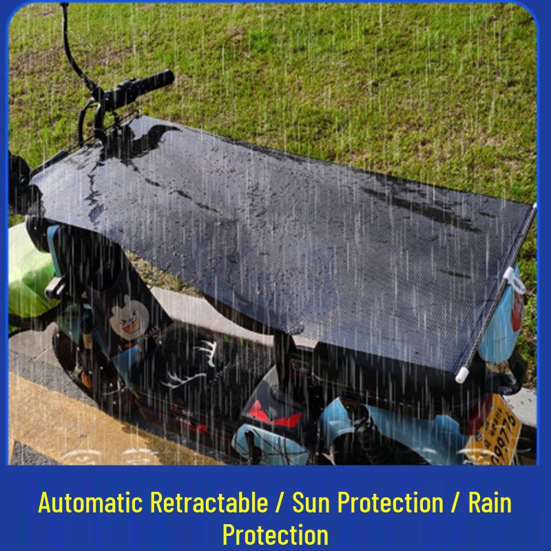 Universal Retractable Sun & Rain Protection Cover for Cars, E-Bikes, and Motorcycles