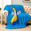 Bananas with a blue background Flannel printed blanket suitable for all seasons suitable for living room office sofa and travel