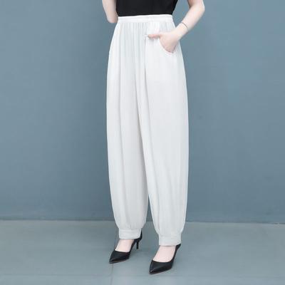 Summer Bloomers Baggy Plus-size Wide-leg Pants High-waisted Trousers for Women